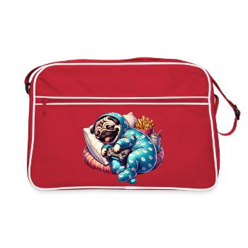 Aventure de canapé de carlin de jeu - Sac Retro - rouge/blanc - Devant
