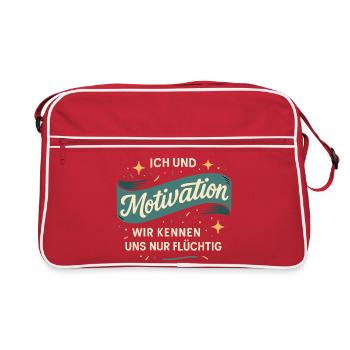 Me and motivation – We only know each other fleetingly - Retro Bag - red/white - Front