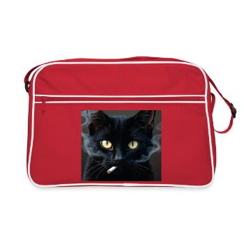 Fumer Chat Génération Z Mème Chat Fumer - Sac Retro - rouge/blanc - Devant