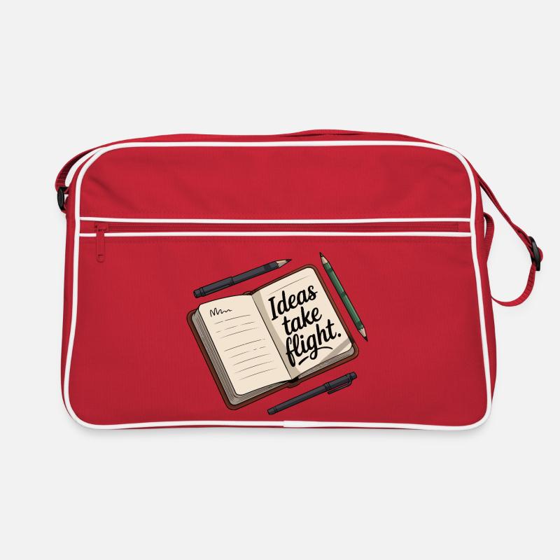 Ideen Take Flight Notizbuch Kunst - Retro Tasche - Rot/Weiß