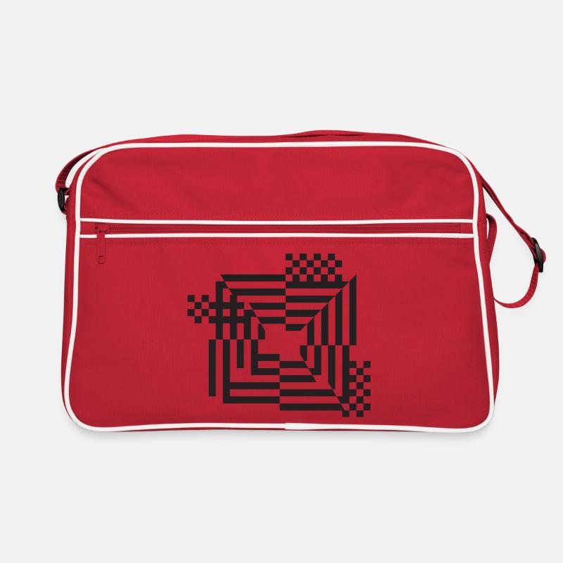 Labyrinth Gitter Monochrom Retro Tasche