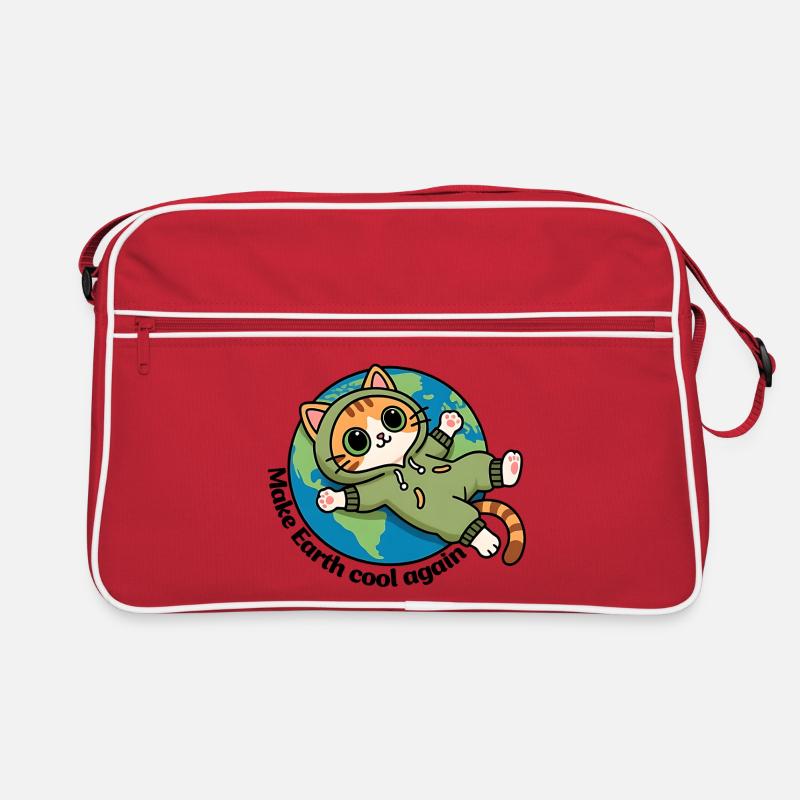 Sauver la planète terre, Make Earth cool again - Sac Retro - rouge/blanc