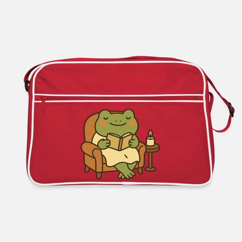 Grenouille lisant dans un fauteuil – Soirée douillette Sac Retro
