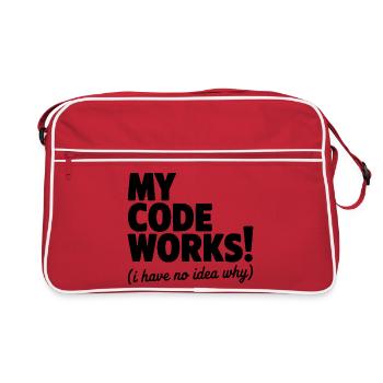 My Code Works! (I Have No Idea Why) - Retro Bag - red/white - Front