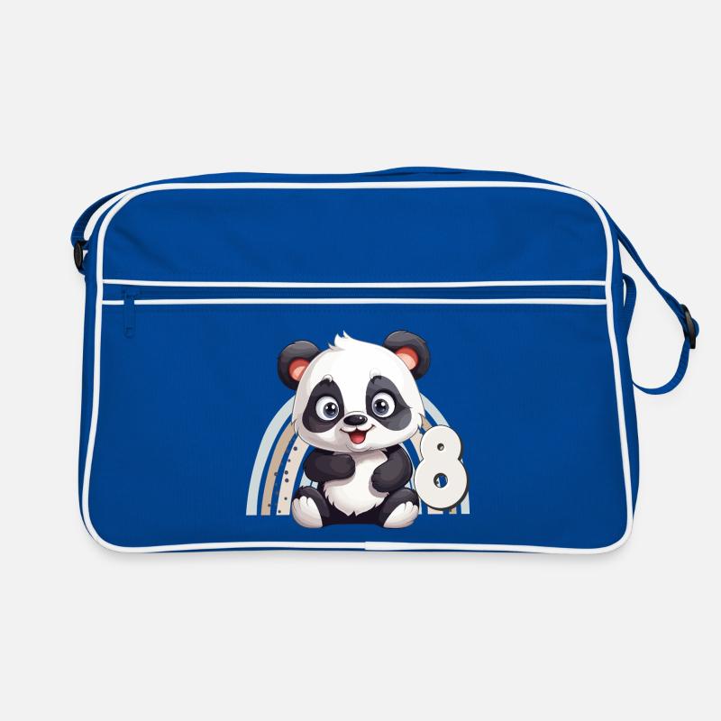 8ème anniversaire Panda Ours Arc-en-ciel Mignon Mignon Sac Retro