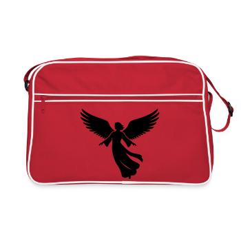 Engel-engelsfluegel-silhouette-einfach-2 - Retro Tasche - Rot/Weiß - Vorne