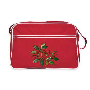Lettrage d’amour avec houx de Noël - Sac Retro - rouge/blanc - Devant