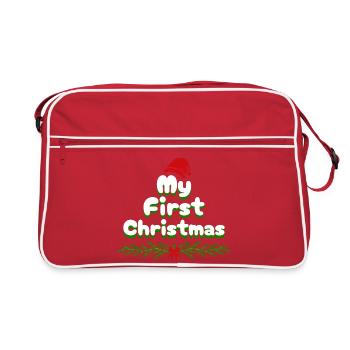 Mein Erstes Weihnachten My first Christmas - Retro Tasche - Rot/Weiß - Vorne