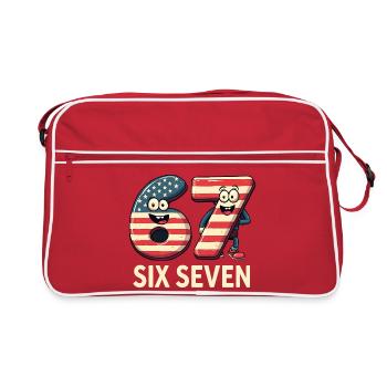 US Flag 67 Memes Six Seven - Sac Retro - rouge/blanc - Devant