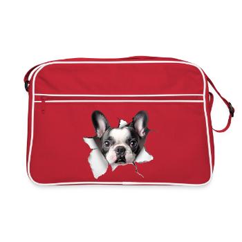 Bouledogue français - Sac Retro - rouge/blanc - Devant