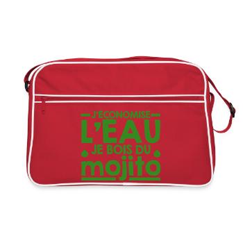 Mojito Humor-Phrase Mojito-Cocktail - Retro Tasche - Rot/Weiß - Vorne