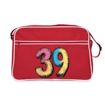 39 Number Colorful - Retro Bag - red/white - Front