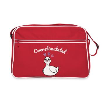 Overstimulated duck - Retro Bag - red/white - Front