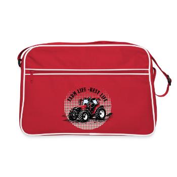 Farm Vibes – Red Tractor Rétro Halftone - Sac Retro - rouge/blanc - Devant