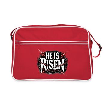 He is risen - Retro Tasche - Rot/Weiß - Vorne