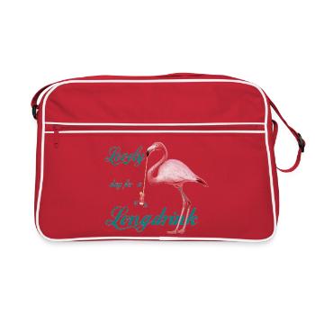 Flamingo with Long Drink Retro - Retro Bag - red/white - Front