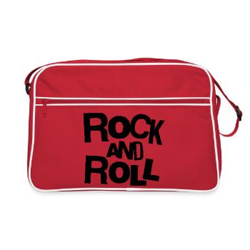 Rock and Roll Bold Typography T-Shirt - Sac Retro - rouge/blanc - Devant