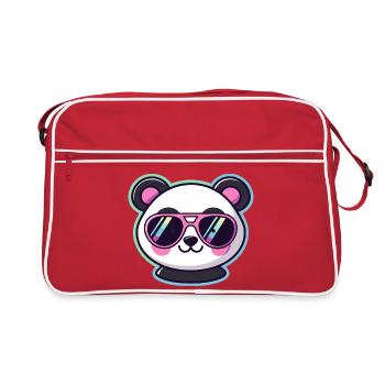 Panda pop retro pink glasses - Retro Bag - red/white - Front