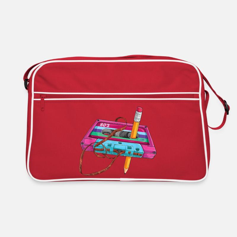 80er Kassette Stift Retro Tasche