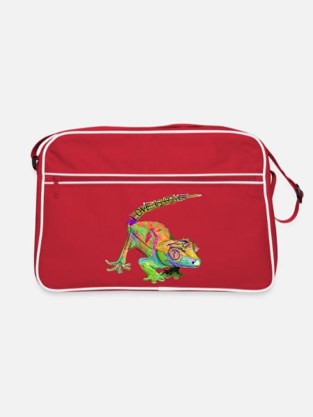 Love is Love Chameleon - Retro Bag - red/white - Front