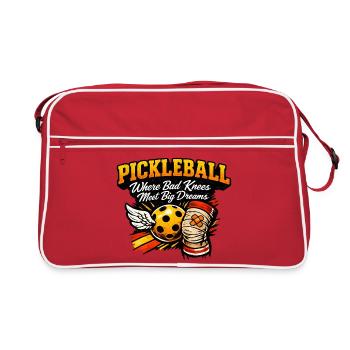 Grands rêves au pickleball, puissance des genoux - Sac Retro - rouge/blanc - Devant