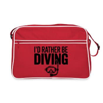 Ich würde lieber tauchen - Retro Tasche - Rot/Weiß - Vorne