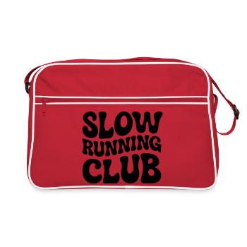 Cadeau de typographie ondulée du Slow Running Club Seventies - Sac Retro - rouge/blanc - Devant