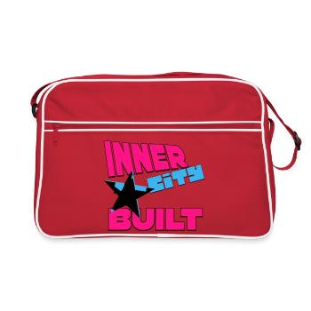 Innere Stadt gebaut – Städtische Stärke & Stadtstolz - Retro Tasche - Rot/Weiß - Vorne