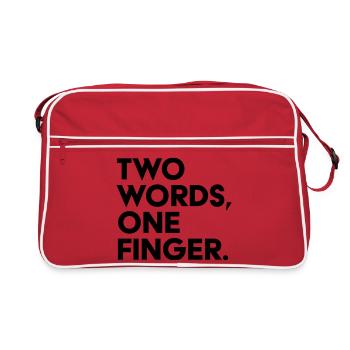 Two Words One Finger Funny Saying Shirt - Retro Bag - red/white - Front