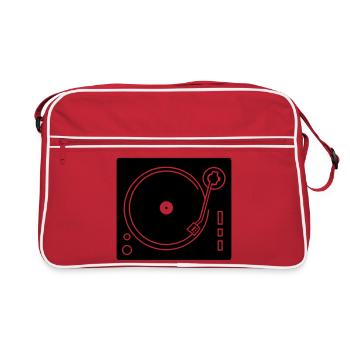 DJ-Plattenspieler - Retro Tasche - Rot/Weiß - Vorne