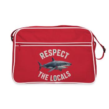 Respectez les locaux pour la conservation marine marine du grand grand requin blanc - Sac Retro - rouge/blanc - Devant