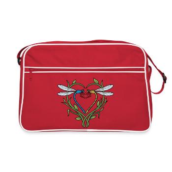 Dragonfly Heart - Retro Bag - red/white - Front
