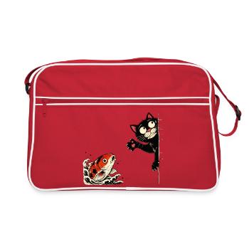 Poisson koi carpe carpe koi chat koi - Sac Retro - rouge/blanc - Devant