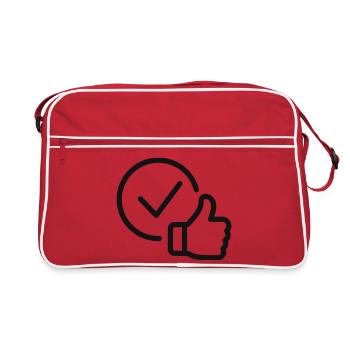 Verifiziertes Genehmigungszeilen-Symbol - Retro Tasche - Rot/Weiß - Vorne