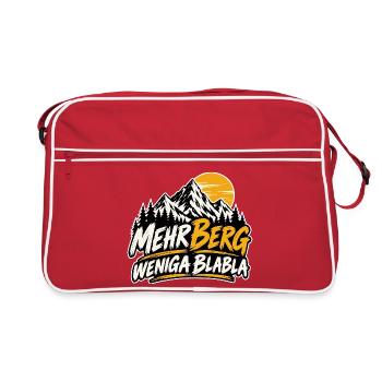mehr Berg weniga blabla - für echte Wanderer - Retro Tasche - Rot/Weiß - Vorne