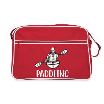 kajak paddeln paddling kanu paddel boot - Retro Tasche - Rot/Weiß - Vorne