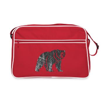 Abstract bear with line patterns - Retro Bag - red/white - Front