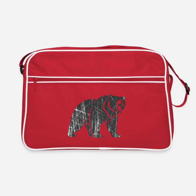 Abstract bear with line patterns Retro Bag