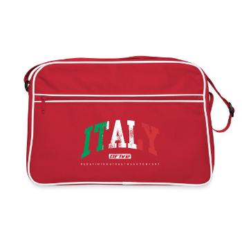 Vêtements de rue à drapeau italien vieilli - Sac Retro - rouge/blanc - Devant