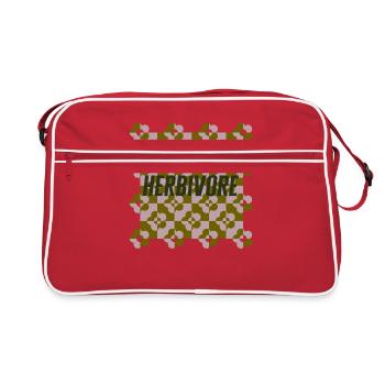 Chemise herbivore, Tee de légumes, Manger végétalien - Sac Retro - rouge/blanc - Devant