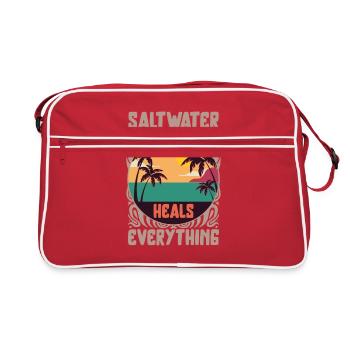 Chemise d’amoureux de la plage, l’eau salée guérit tout - Sac Retro - rouge/blanc - Devant
