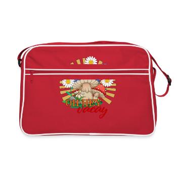 Oh Hey Vacay Shirt, Vacation Funny Beach Camping - Retro Bag - red/white - Front