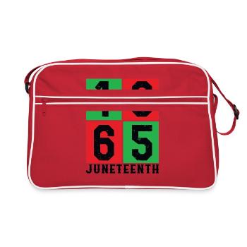 Juneteenth Shirt, 1865 BLM, Afro Women, Melanin, - Retro Bag - red/white - Front