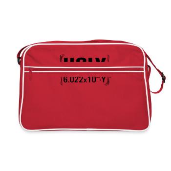 Chemical Pun Element Shirt, Holy 6.0022x1023 Y - Retro Bag - red/white - Front