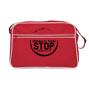 Pro Choice Shirt, wenn meine Gebärmutter geschossen Kugeln Tee, - Retro Tasche - Rot/Weiß - Vorne