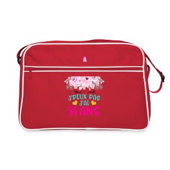 Enfant T Shirt 34 Ans Fille Anniversaire Cadeau - Retro Bag - red/white - Front