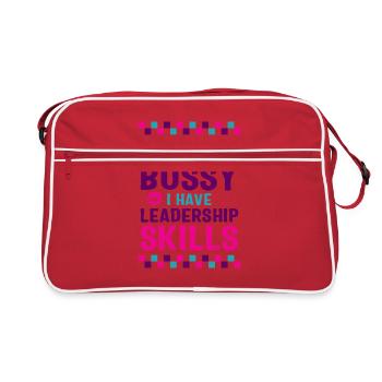 Chemise de leadership, je ne suis pas un leader autoritaire - Sac Retro - rouge/blanc - Devant
