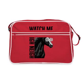 Chemise de cowboy, regarde-moi Neigh Neigh drôle - Sac Retro - rouge/blanc - Devant