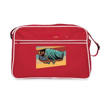 Embalmer Shirt, I Put The Fun In Funeral Skeleton - Retro Bag - red/white - Front