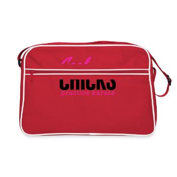 Karate Shirt, Cool Chicks Practice Karate Tee, - Retro Bag - red/white - Front